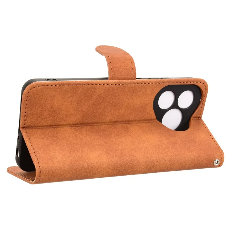 For Ulefone Note 19 Leather Case Skin Feel Anti Drop Wallet Flip Phone Cover - Brown