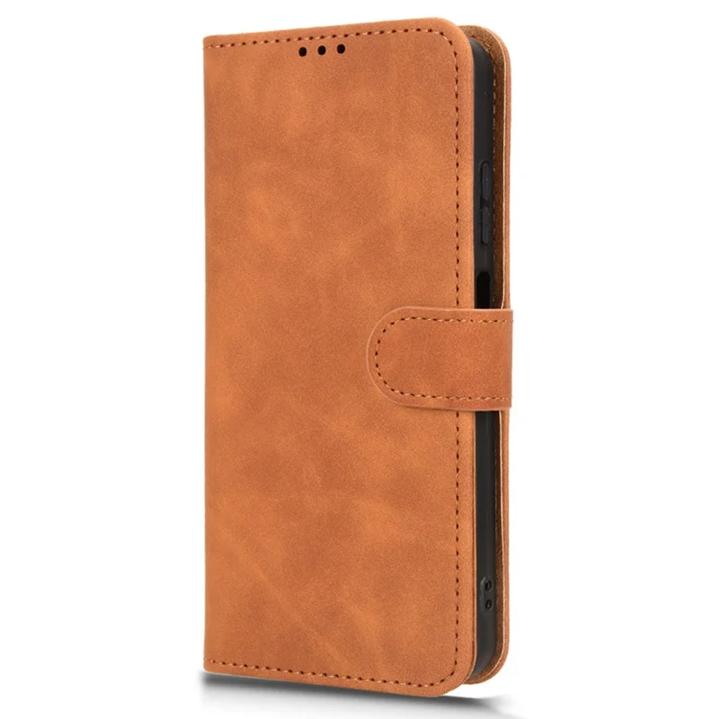 For Ulefone Note 19 Leather Case Skin Feel Anti Drop Wallet Flip Phone Cover - Brown