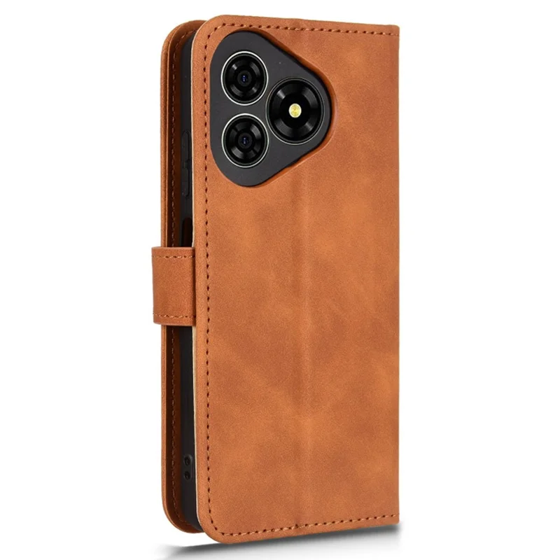 For Ulefone Note 19 Leather Case Skin Feel Anti Drop Wallet Flip Phone Cover - Brown