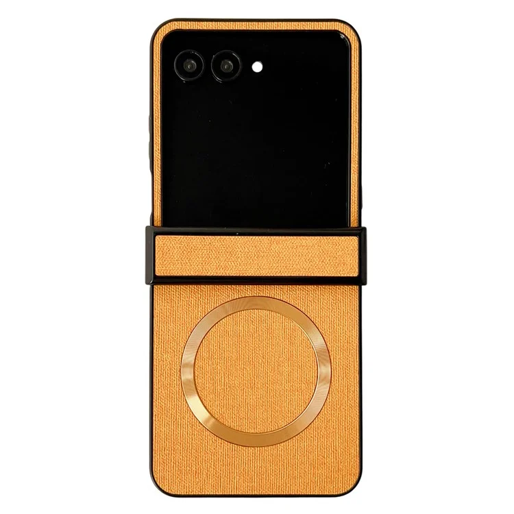 Cover per Motorola Razr 60 Ultra Antiurto in PC + Tessuto Compatibile con MagSafe - Arancione