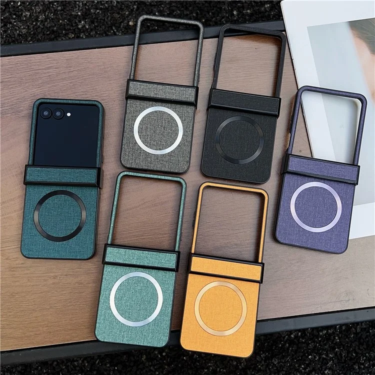 Cover per Motorola Razr 60 Ultra Antiurto in PC + Tessuto Compatibile con MagSafe - Arancione