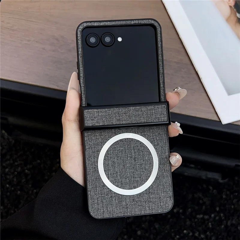 Magnetic Case for Motorola Razr 70 Ultra / 60 Ultra 5G / Razr Ultra 2026 5G / 2025 5G Drop-Proof PC + Cloth Back Phone Cover - Grey