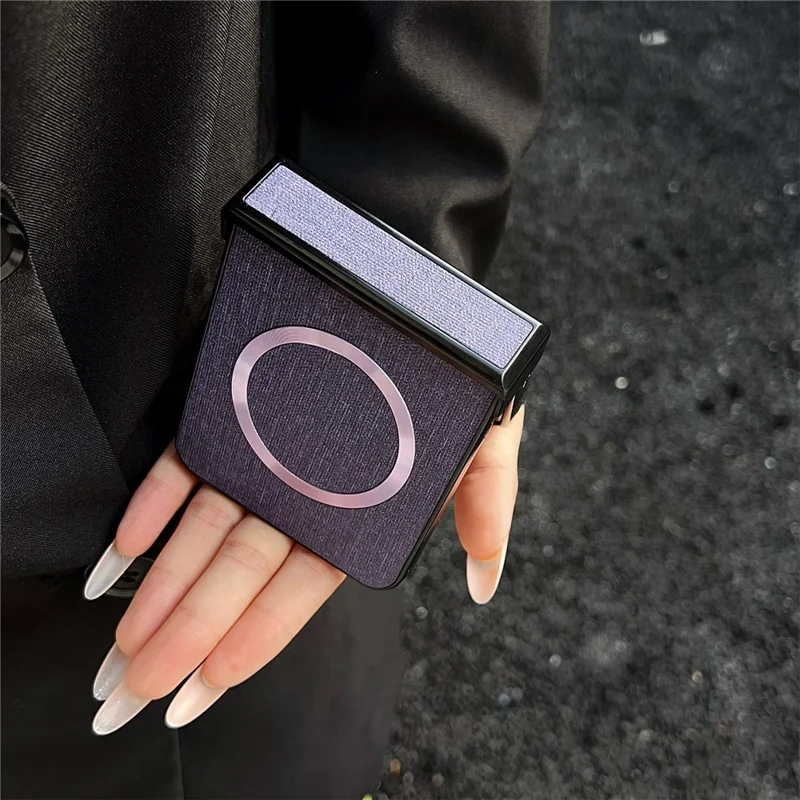 Magnetic Case for Motorola Razr 70 Ultra / 60 Ultra 5G / Razr Ultra 2026 5G / 2025 5G Drop-Proof PC + Cloth Back Phone Cover - Grey