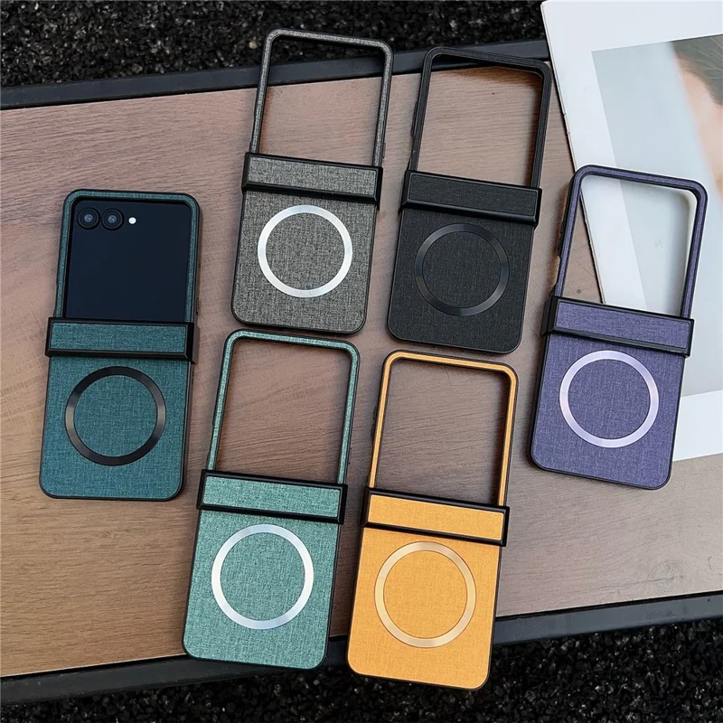 Magnetic Case for Motorola Razr 70 Ultra / 60 Ultra 5G / Razr Ultra 2026 5G / 2025 5G Drop-Proof PC + Cloth Back Phone Cover - Grey