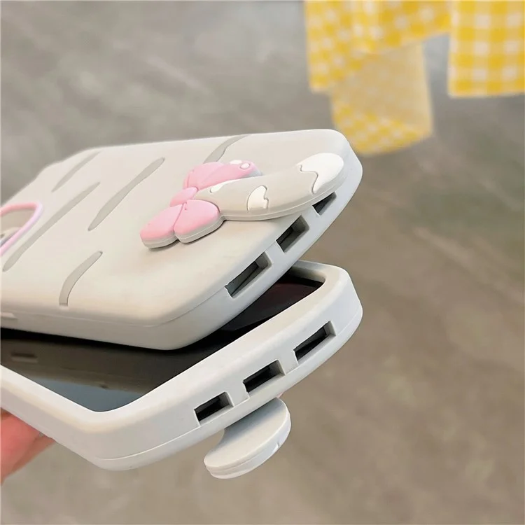 For iPhone 15 Silicone Case Cute Cat Silhouette Design Shockproof Phone Back Cover