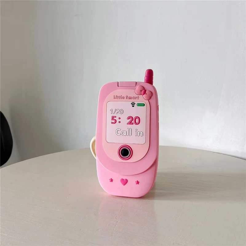For iPhone 16 Pro Max Silicone Case Cute Pink Design Phone Back Cover with Lens Cover Kickstand Mirror