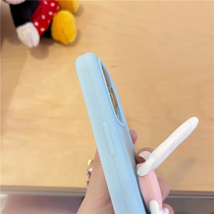 For iPhone 16 Pro Max Silicone Case Cute Wing Kickstand Design Shockproof Phone Back Cover