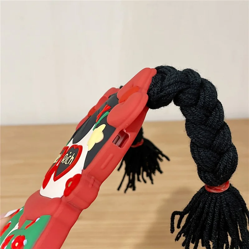 For iPhone 15 Silicone Case Cute Northeast Girl Design Shockproof Phone Back Cover