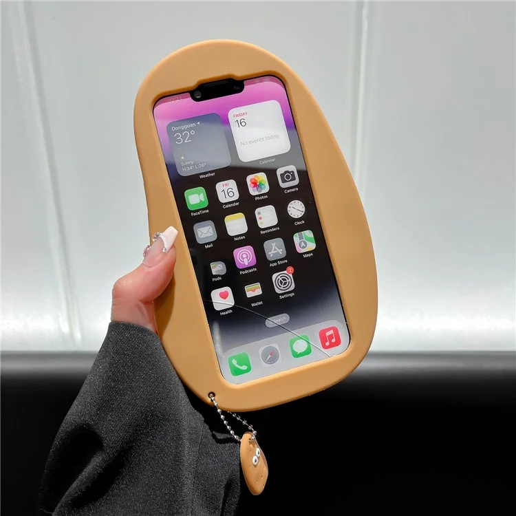 For iPhone 15 Silicone Case Cute 3D Potato Design Shockproof Phone Back Cover