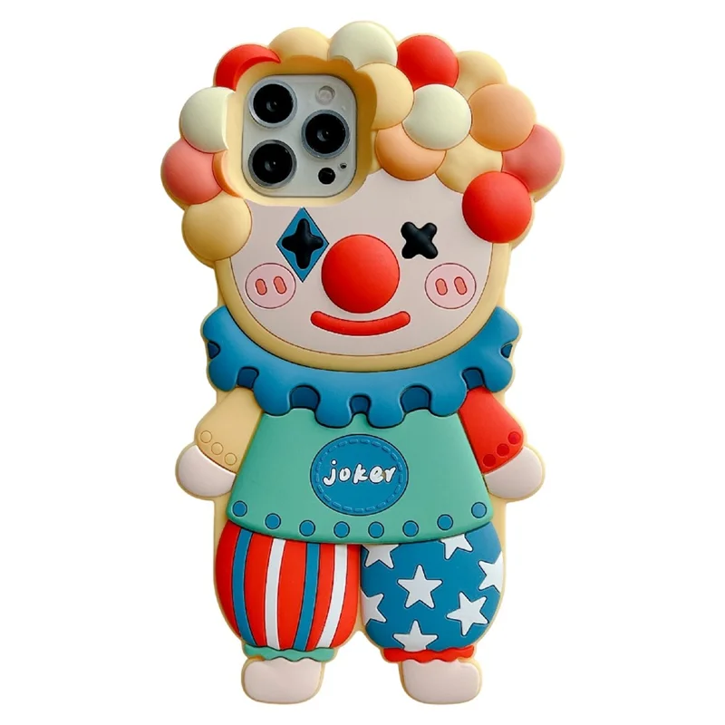 For iPhone 16 Pro Max Silicone Case Cute Joker Design Shockproof Phone Back Cover