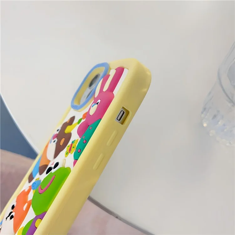 For iPhone 15 Silicone Case Cute 3D Animal Collection Pattern Shockproof Phone Back Cover