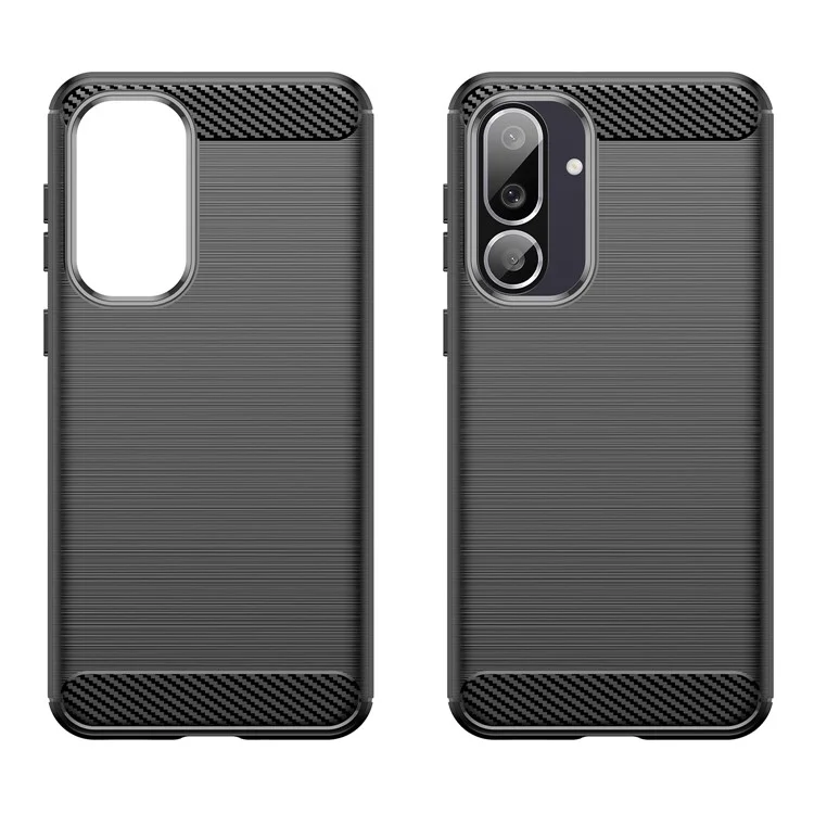 Étui pour Samsung Galaxy M56 5G / F56 5G Protection Téléphone Texture Fibre de Carbone Brossée - Noir