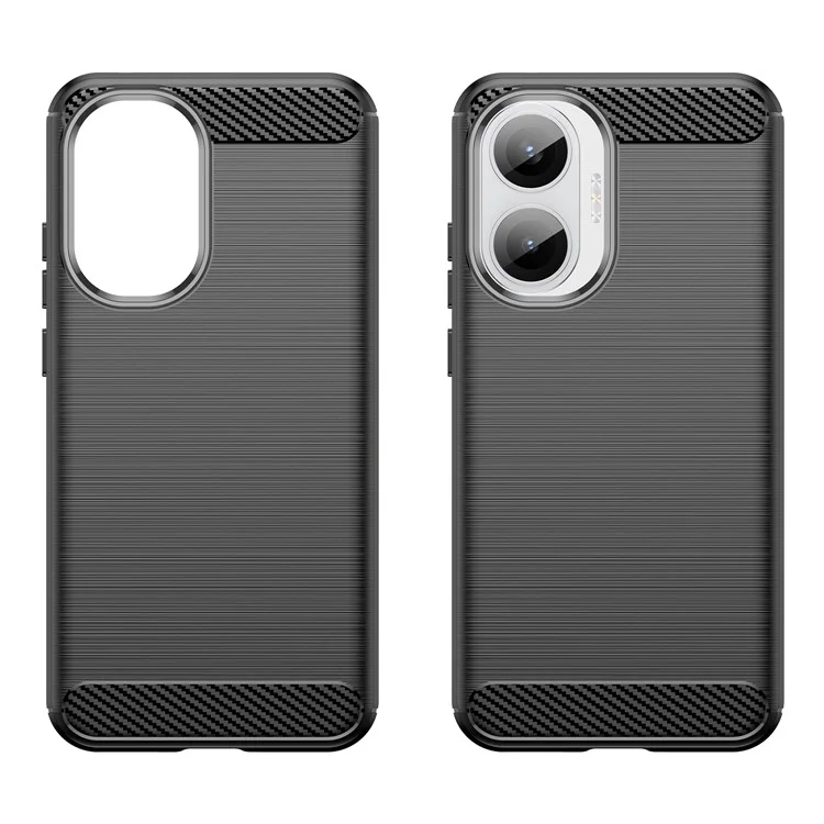 Funda para Xiaomi Redmi Turbo 4 Pro 5G Carcasa Protectora de Teléfono con Textura de Fibra de Carbono Acabado Cepillado - Negro