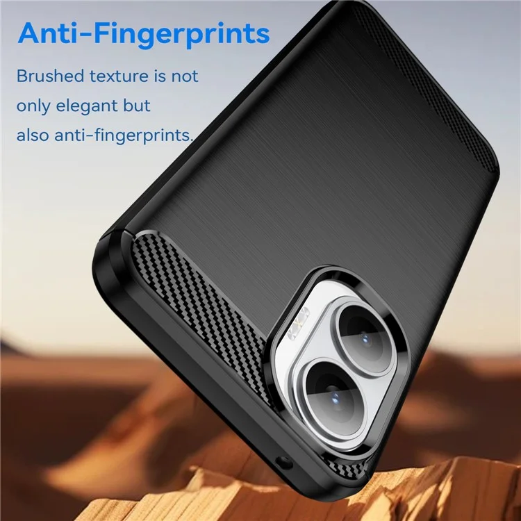 Funda para Xiaomi Redmi Turbo 4 Pro 5G Carcasa Protectora de Teléfono con Textura de Fibra de Carbono Acabado Cepillado - Negro