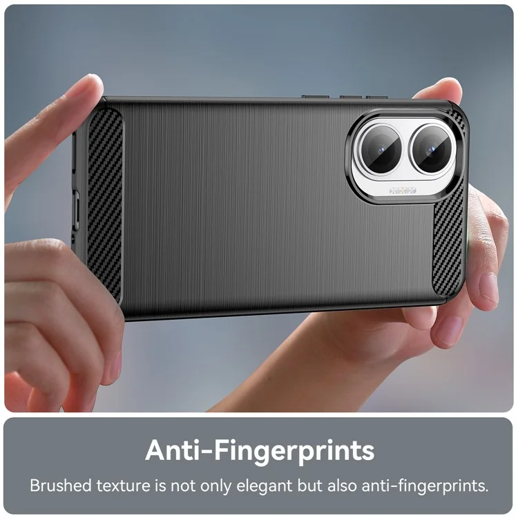 Funda para Xiaomi Redmi Turbo 4 Pro 5G Carcasa Protectora de Teléfono con Textura de Fibra de Carbono Acabado Cepillado - Negro