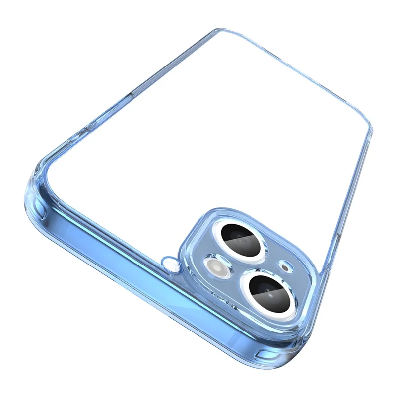 For iPhone 15 Plus Case TPU + Acrylic Phone Back Cover Anti Yellowing - Blue