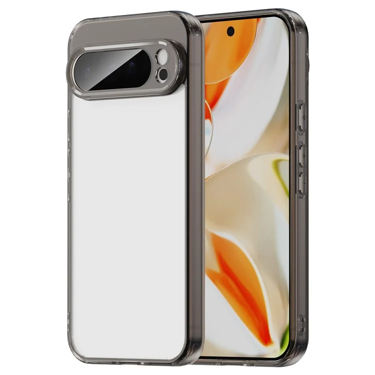 Capa para Google Pixel 9 Pro XL TPU + Capa traseira de telefone acrílica Antiamareladento - Preta
