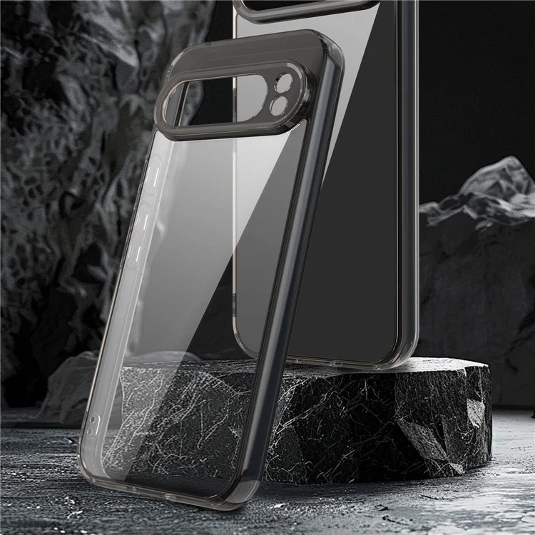 Capa para Google Pixel 9 Pro XL TPU + Capa traseira de telefone acrílica Antiamareladento - Preta
