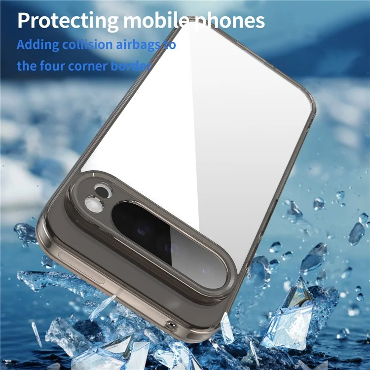 Capa para Google Pixel 9 Pro XL TPU + Capa traseira de telefone acrílica Antiamareladento - Preta