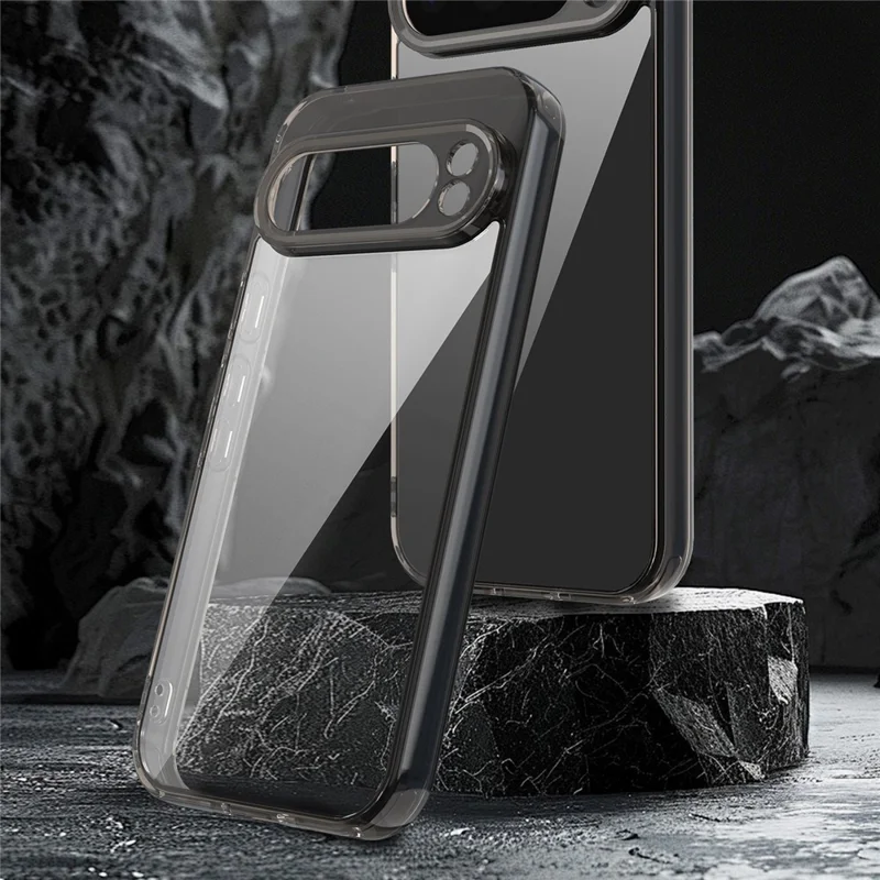 For Google Pixel 9 Pro Case TPU + Acrylic Phone Back Cover Anti Yellowing - Black