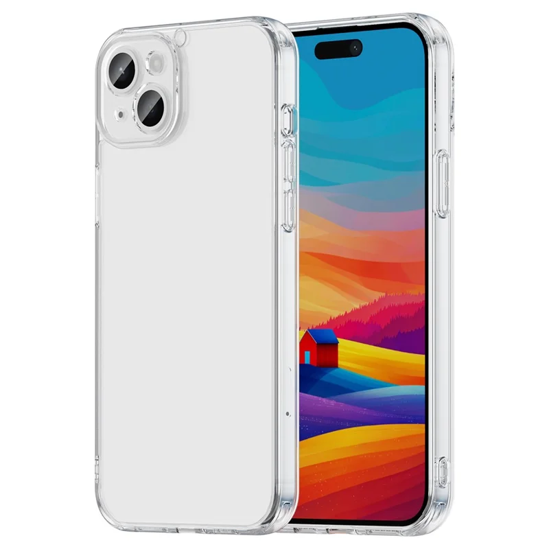 For iPhone 15 Case TPU + Acrylic Phone Back Cover Anti Yellowing - Transparent