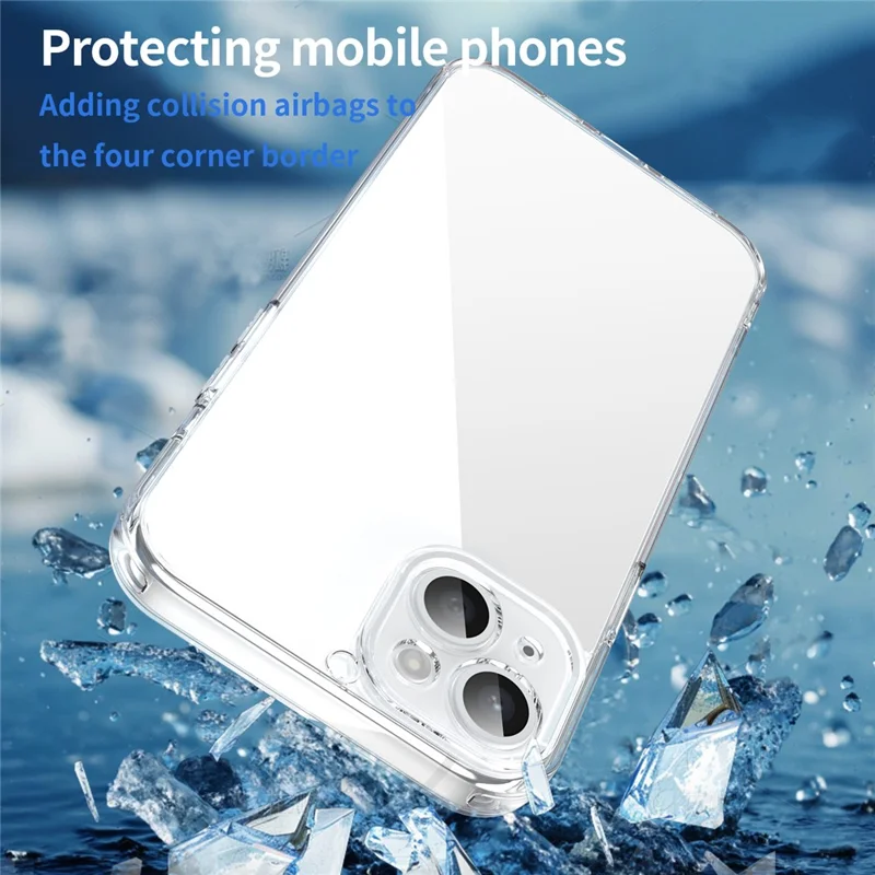 For iPhone 15 Case TPU + Acrylic Phone Back Cover Anti Yellowing - Transparent