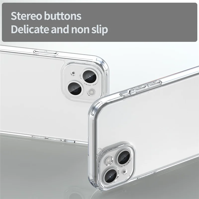 For iPhone 15 Case TPU + Acrylic Phone Back Cover Anti Yellowing - Transparent