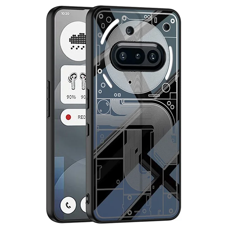 GKK For Nothing Phone (3a) Case Creative Pattern PC + TPU Skin Touch AG Phone Back Cover - Black