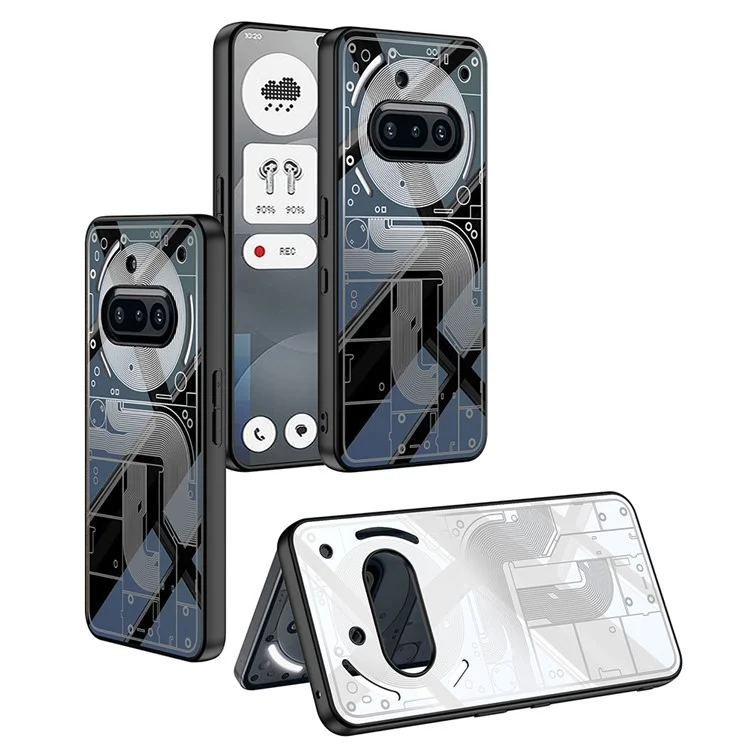 GKK For Nothing Phone (3a) Case Creative Pattern PC + TPU Skin Touch AG Phone Back Cover - Black