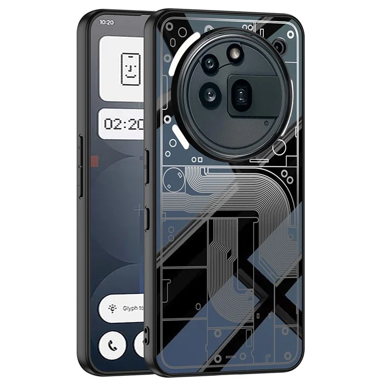 GKK For Nothing Phone (3a) Pro Case Creative Pattern PC + TPU Skin Touch AG Phone Back Cover - Black