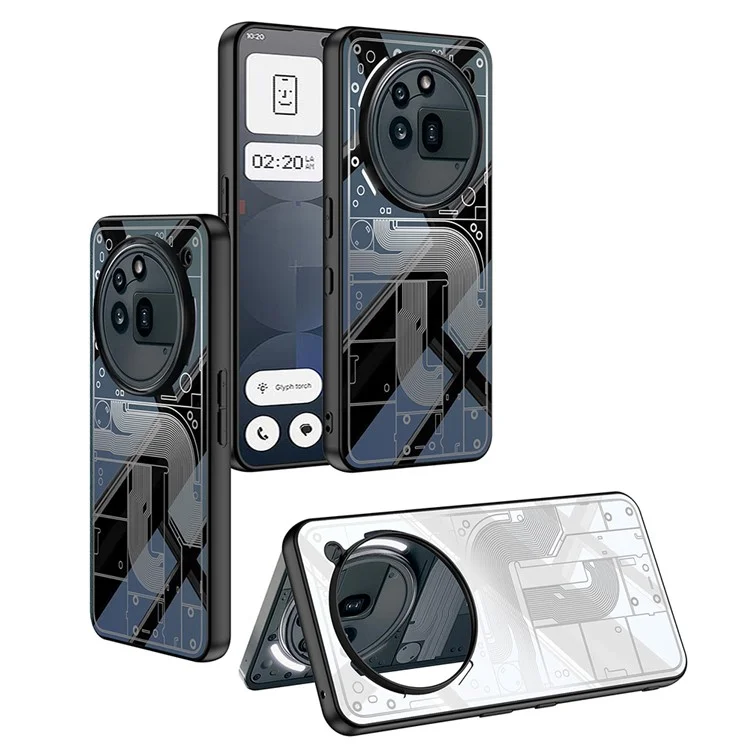 GKK For Nothing Phone (3a) Pro Case Creative Pattern PC + TPU Skin Touch AG Phone Back Cover - Black