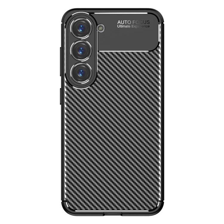 Per Samsung Galaxy S23+ Carbon Fiber Texture Flexible TPU Phone Case Drop-proof Back Cover - Nero