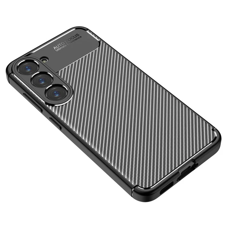 Per Samsung Galaxy S23+ Carbon Fiber Texture Flexible TPU Phone Case Drop-proof Back Cover - Nero