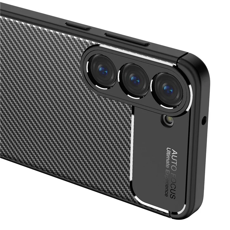 Per Samsung Galaxy S23+ Carbon Fiber Texture Flexible TPU Phone Case Drop-proof Back Cover - Nero