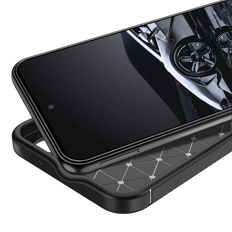 Per Samsung Galaxy S23+ Carbon Fiber Texture Flexible TPU Phone Case Drop-proof Back Cover - Nero