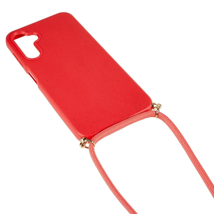 Acquisto all'ingrosso per Cover per Samsung Galaxy A26 5G Ecologica con Laccetto, Compostabile in Paglia di Grano+TPU - Rosso