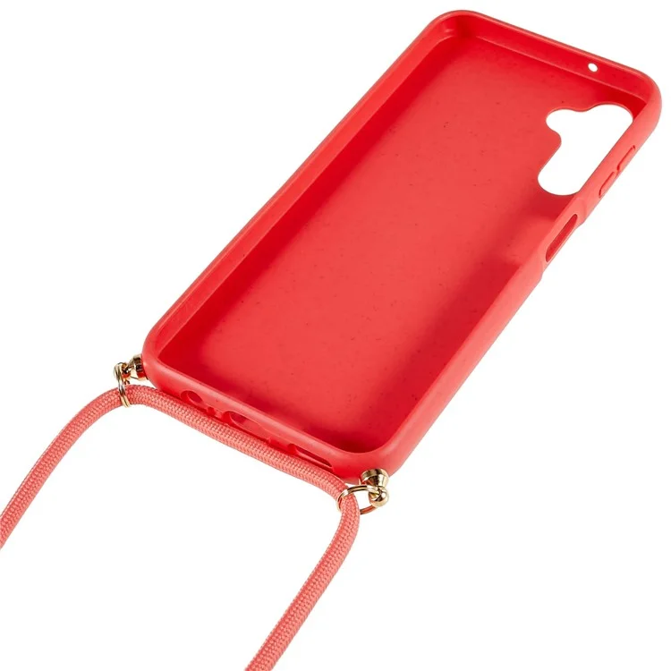 Acquisto all'ingrosso per Cover per Samsung Galaxy A26 5G Ecologica con Laccetto, Compostabile in Paglia di Grano+TPU - Rosso