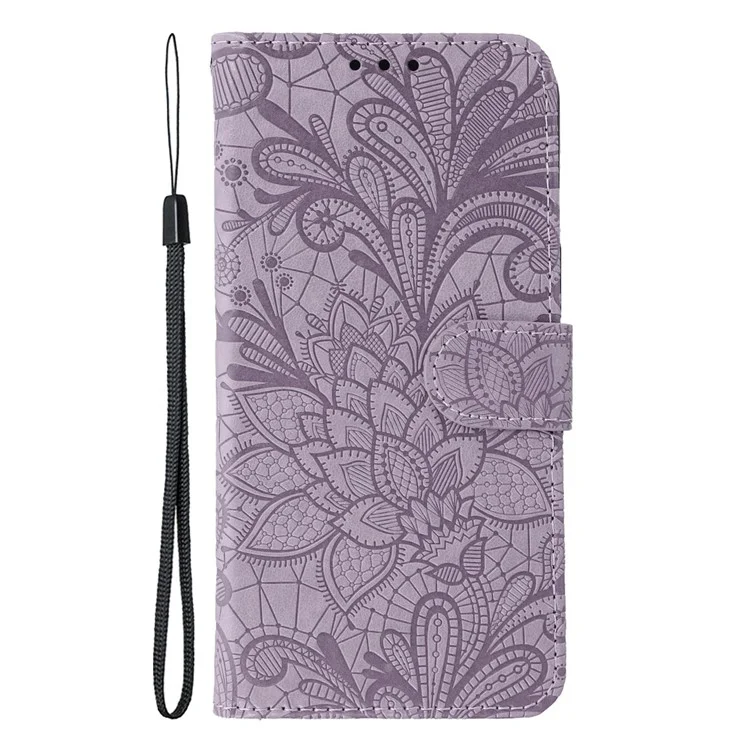 For Nothing CMF Phone 2 Pro Case Lace Flowers PU Leather Flip Wallet Phone Cover - Purple
