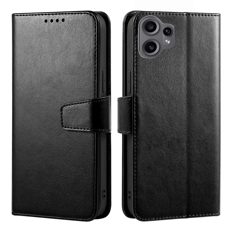 For Nothing CMF Phone 2 Pro Case Stand Card Holder Wallet Leather Phone Cover - Black
