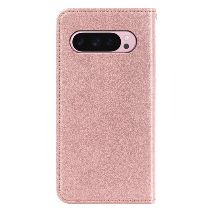 For Google Pixel 10 Pro / Pixel 10 Case Wallet RFID Blocking Leather Phone Cover Strong Magnetic Closure - Rose Gold