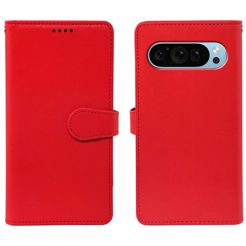 For Google Pixel 10 Pro XL Case with 9 Card Slots PU Leather Stand Phone Cover - Red