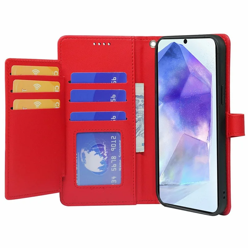 For Google Pixel 10 Pro XL Case with 9 Card Slots PU Leather Stand Phone Cover - Red
