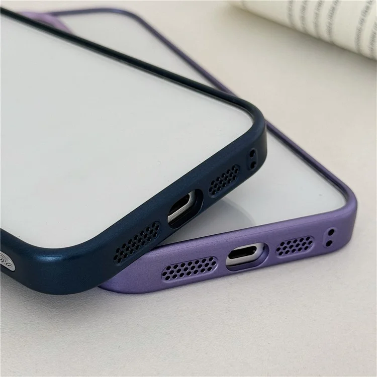 For iPhone 15 Pro Max Clear Phone Case Electroplating Edge PC Acrylic Back Cover - Pink