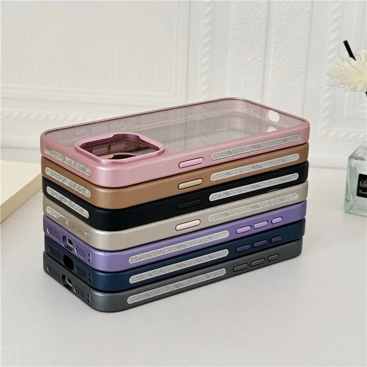 For iPhone 14 Pro Max Clear Phone Case Electroplating Edge PC Acrylic Back Cover - Pink