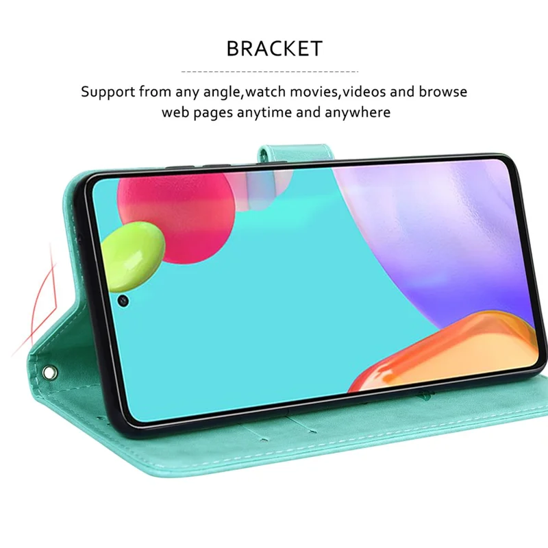 For Samsung Galaxy A25 5G (Global) (161mm) Case Rose Pattern Leather Wallet Phone Cover with Strap - Green