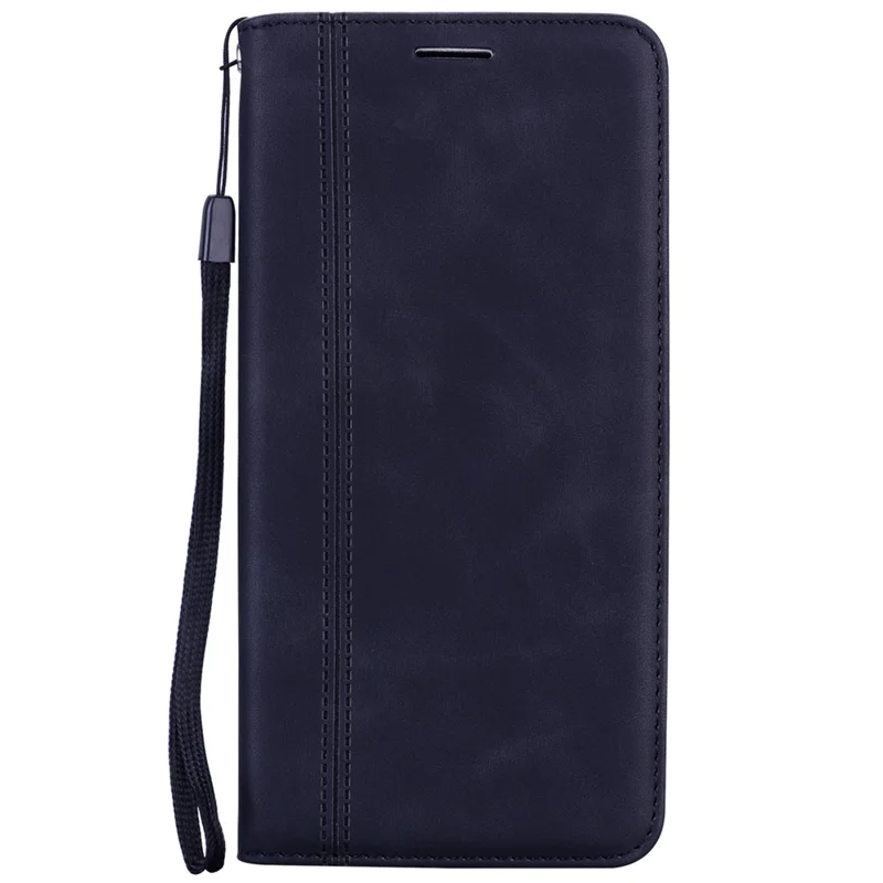 For Samsung Galaxy S25 / S24 Case Business Style Magnetic Closure Leather Phone Cover with Strap - Sort