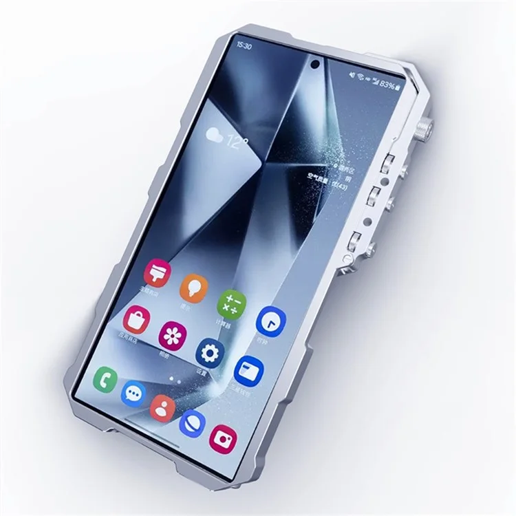 Étui Pare-chocs pour Samsung Galaxy S25 Ultra Boîtier de téléphone en alliage d'aluminium métal - Noir