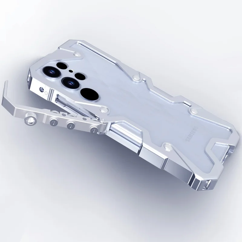 Étui Pare-chocs pour Samsung Galaxy S25 Ultra Boîtier de téléphone en alliage d'aluminium métal - Noir