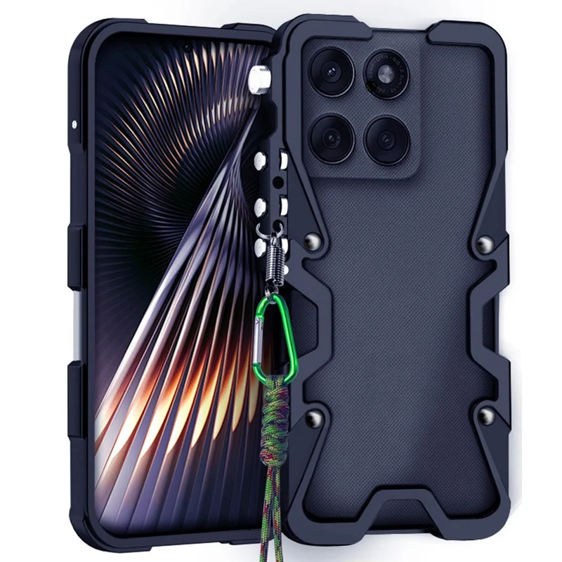 Para Motorola Edge 60 Fusion 5G / Edge 60 5G Capa Protetora de Alumínio Metálica para Celular - Preto