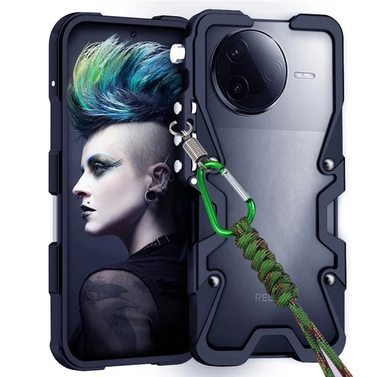 Für Xiaomi Redmi K80 5G / Poco F7 Pro 5G Stoßfeste Hülle Aluminium-Legierung Metall Handyhülle - Schwarz